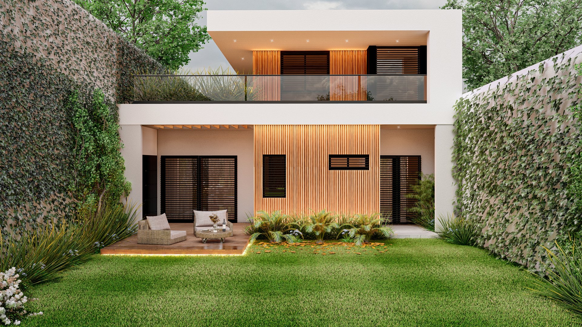 Casa San Miguel del Monte - Render contrafrente